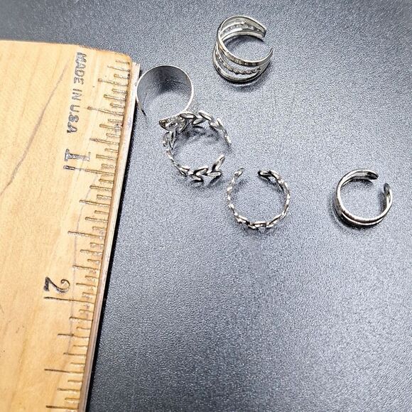 silver ear cuffs no piercing earrings boho jewelry - Picture 4 of 5